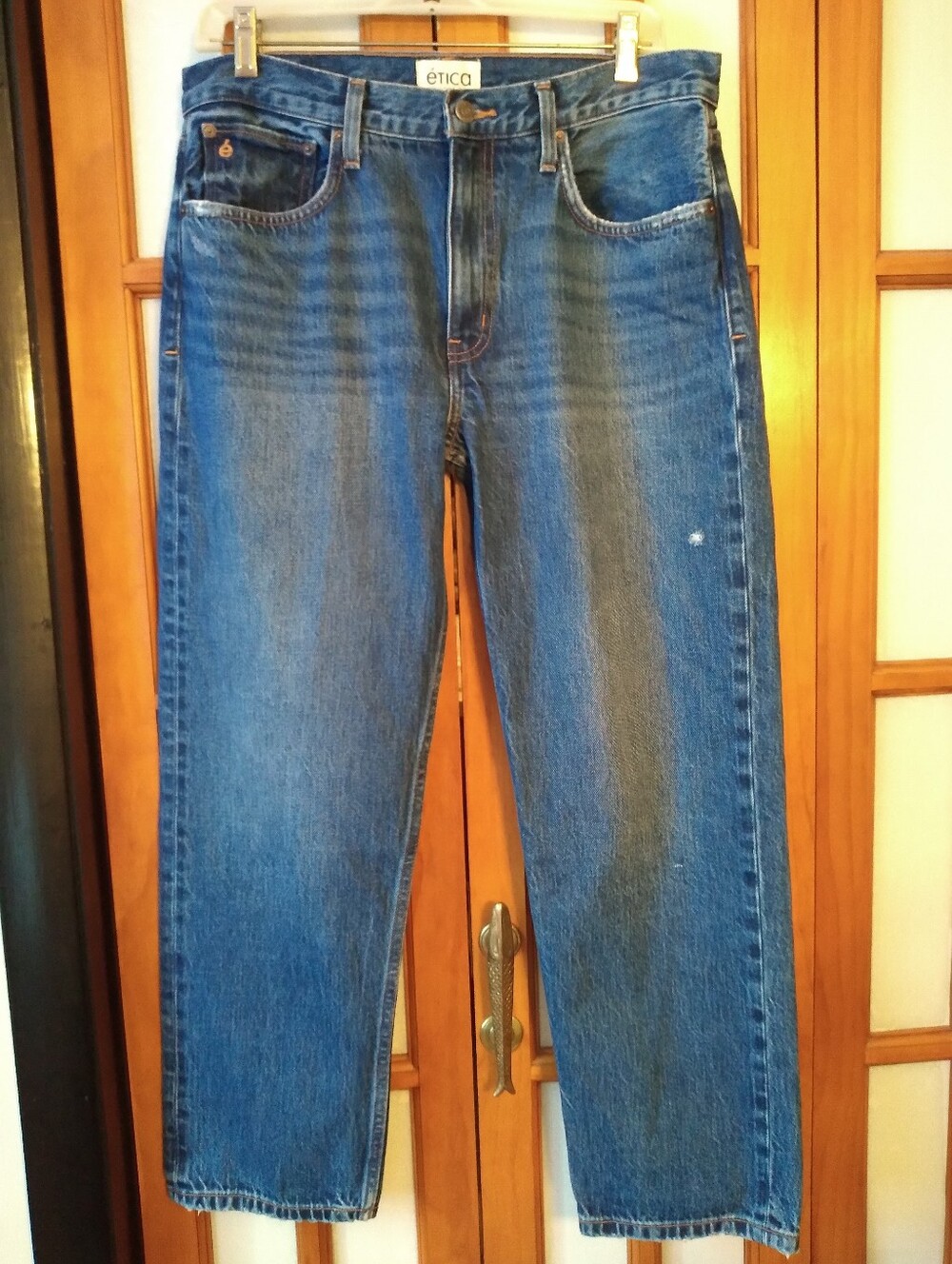 Women's Etica Rhea Straight Midrise Med Wash Denim Jeans 29x26 Excellent Cond